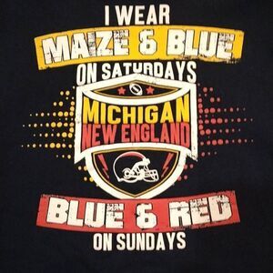 University of Michigan and New England Patriots Hoodie XXL Rare